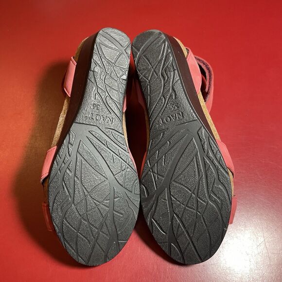 Naot Leather Ankle Strap Sandals Womens EU 36 US 5.5 Pink Israel Comfort Travel - Picture 6 of 14